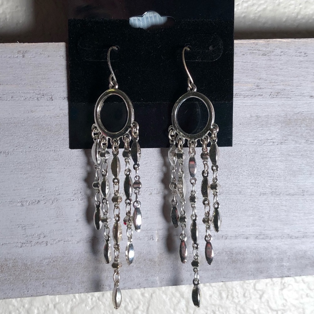 Silver color dangle earrings